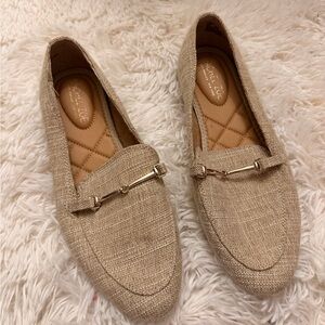 Rachel Zoe Beige Textured Loafers
